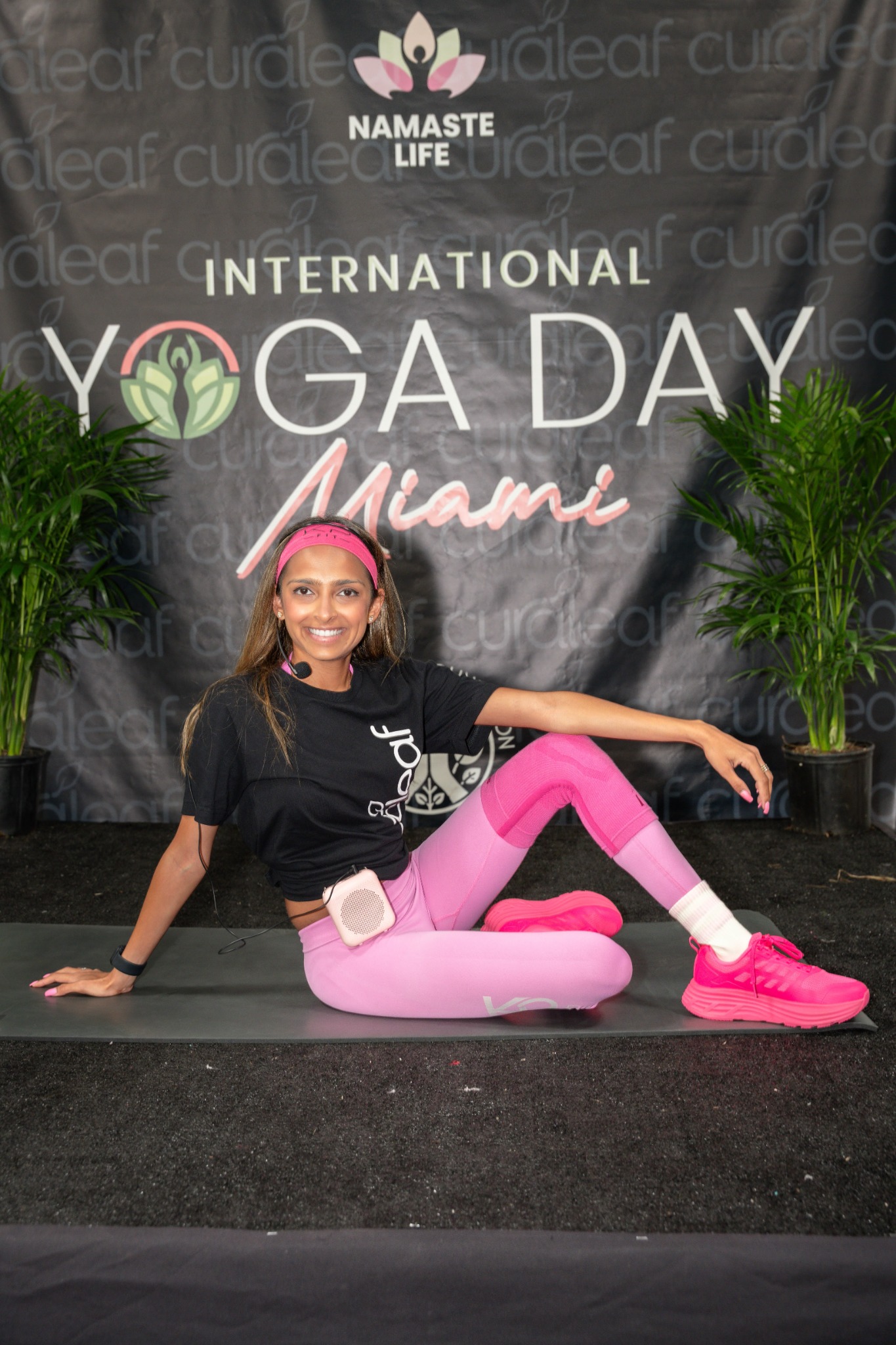 Kayla at International Yoga Day Miami